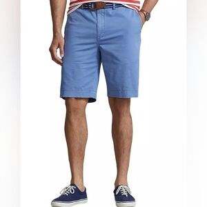Polo Ralph Lauren Shorts Men Chino Flat-Front Light Blue Classic Fit Casual